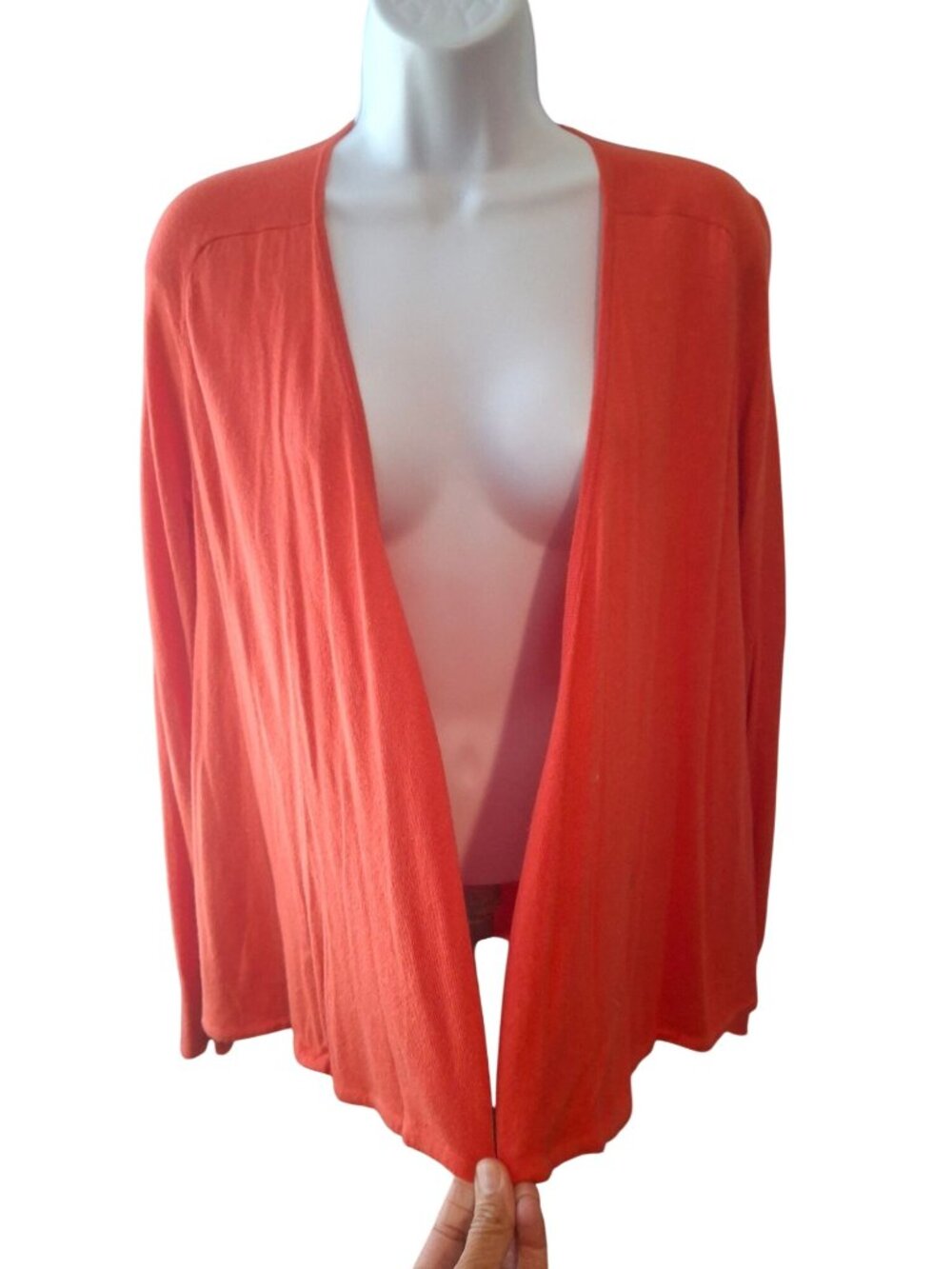 LOFT Womens S Coral Open Front Cardigan Lightweight Knit Coastal Chic Layering